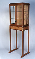 willow showcase cabinet with marquetry  by Matthew Werner